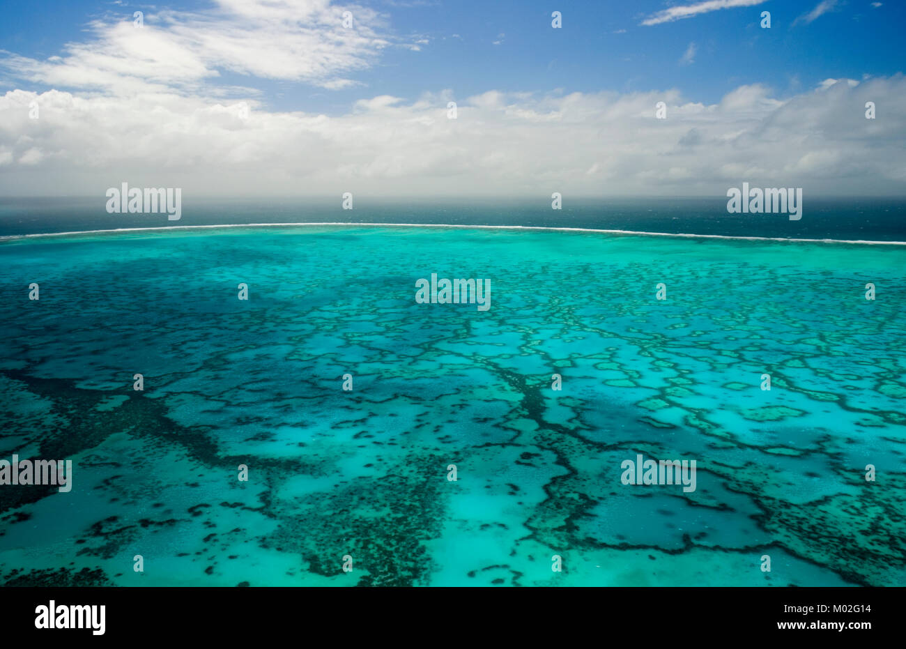 Aerial view of Wistari Reef near Heron Island. Stock Photo