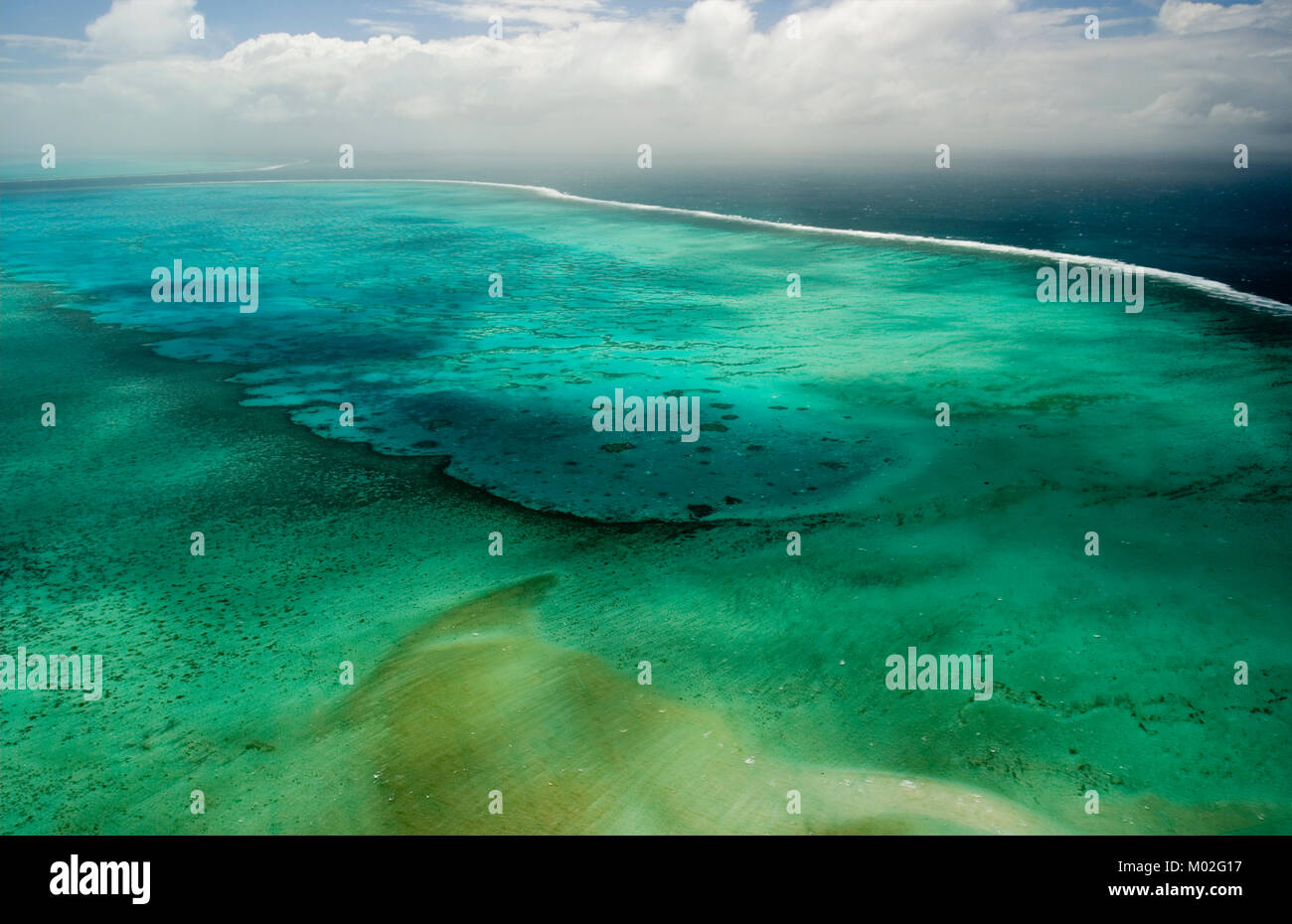 Aerial view of Wistari Reef near Heron Island. Stock Photo