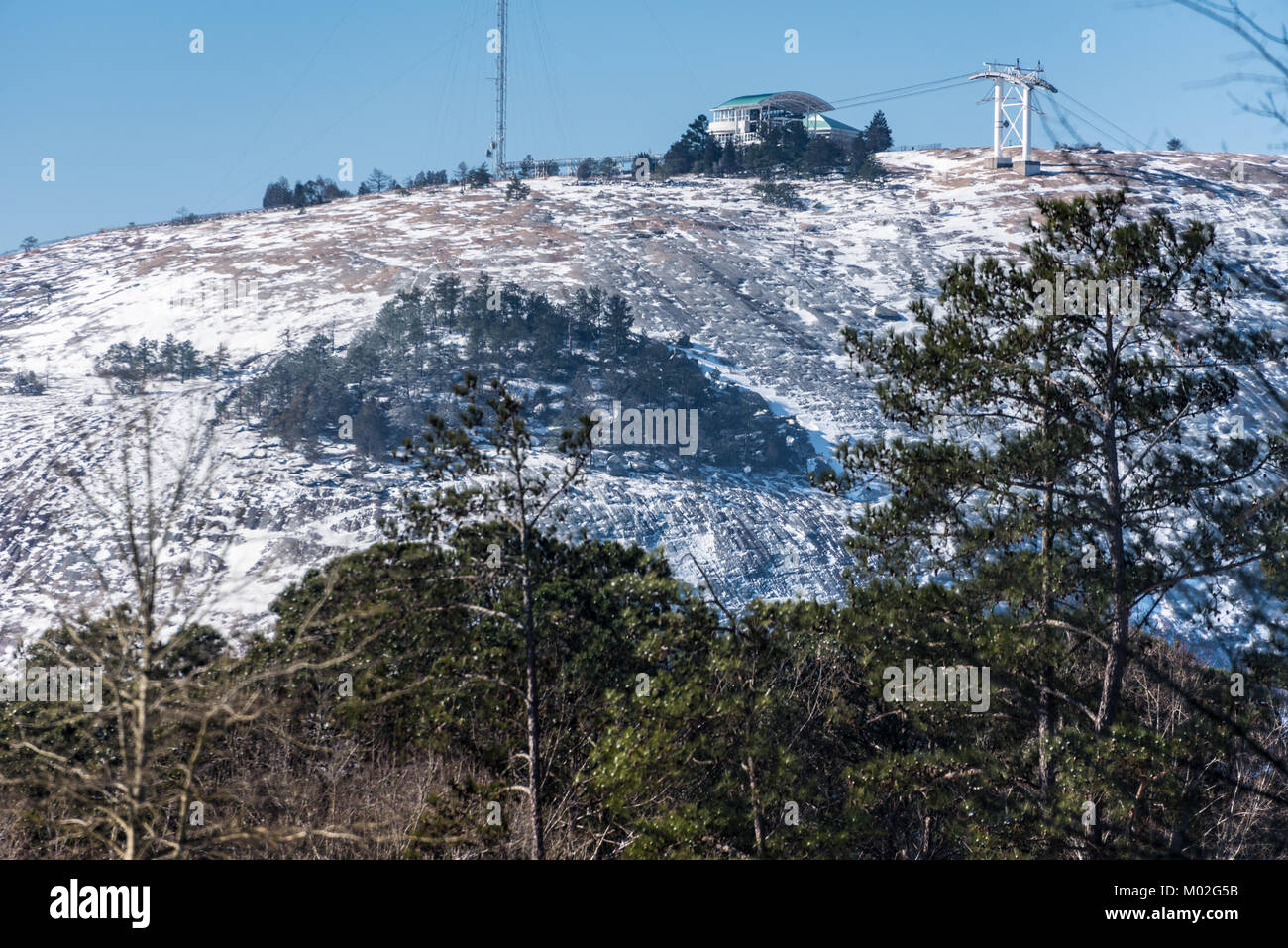 Atlanta, Georgia snow at Stone Mountain Park. (USA) Stock Photo