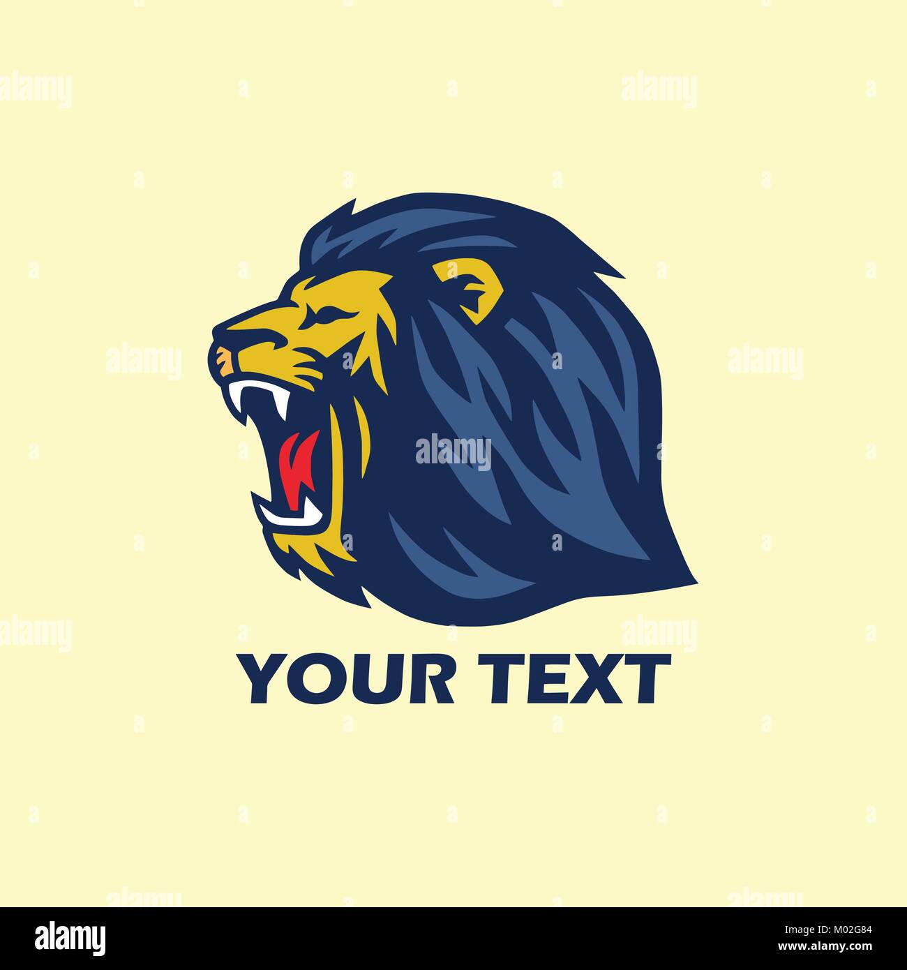 Wild Lion Roaring Logo Stock Vector