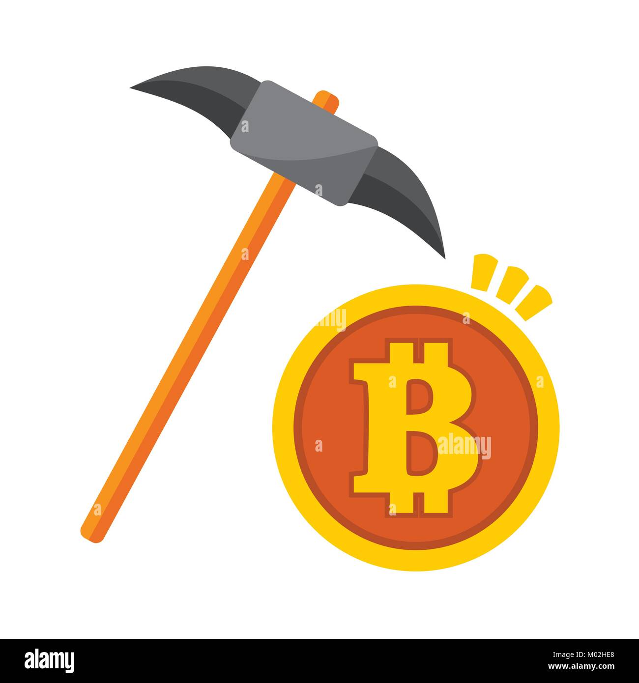 Bitcoin Mining Pickaxe Vector Illustration Graphic Design Stock Vector  Image & Art - Alamy