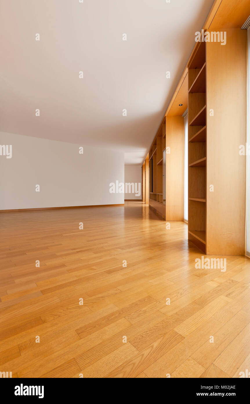 beautiful apartment, interior, wall cabinet in empty room Stock Photo