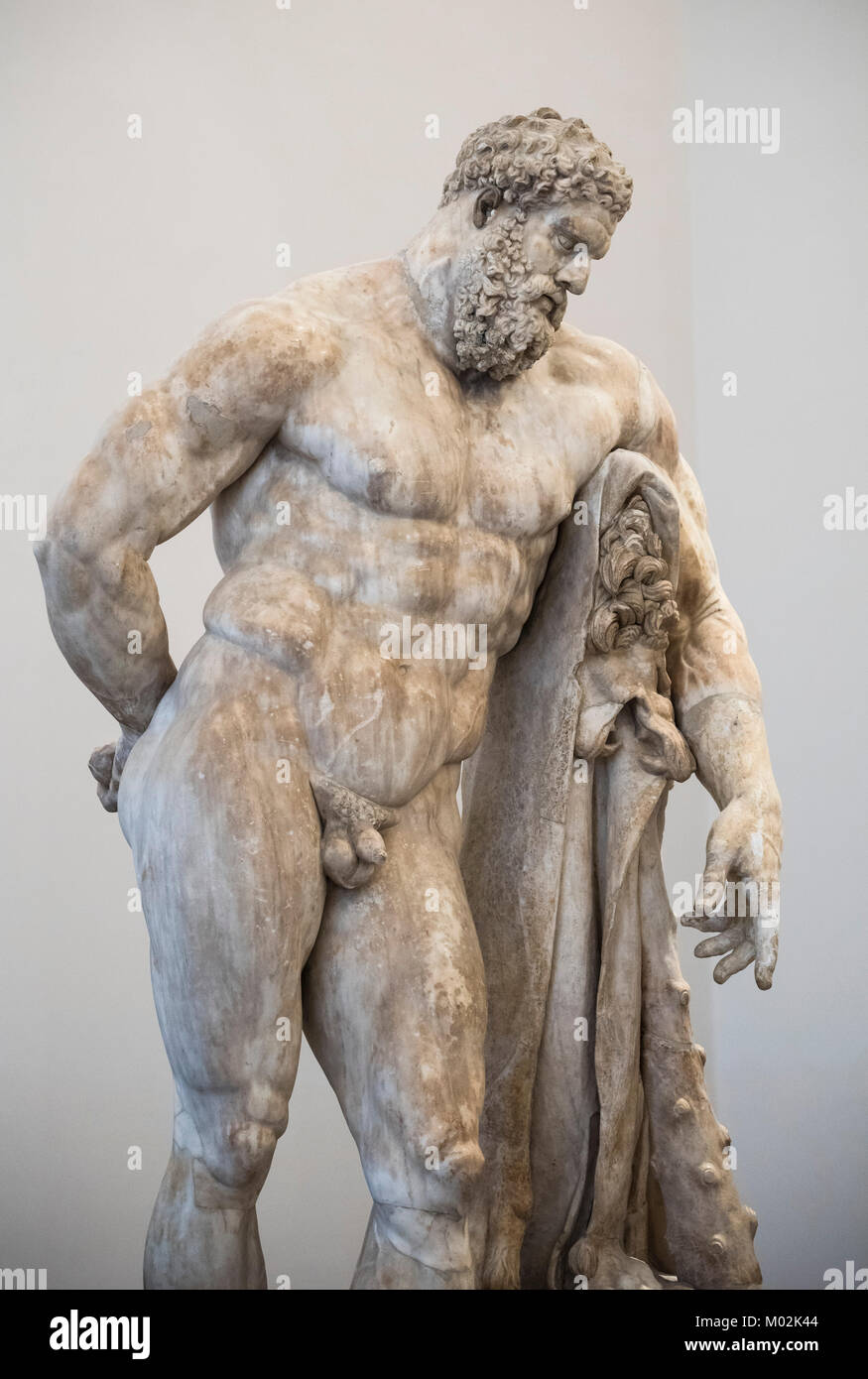 Naples. Italy. The Farnese Hercules, Museo Archeologico Nazionale di Napoli. Naples National Archaeological Museum.  Hercules at rest, Roman copy, end Stock Photo