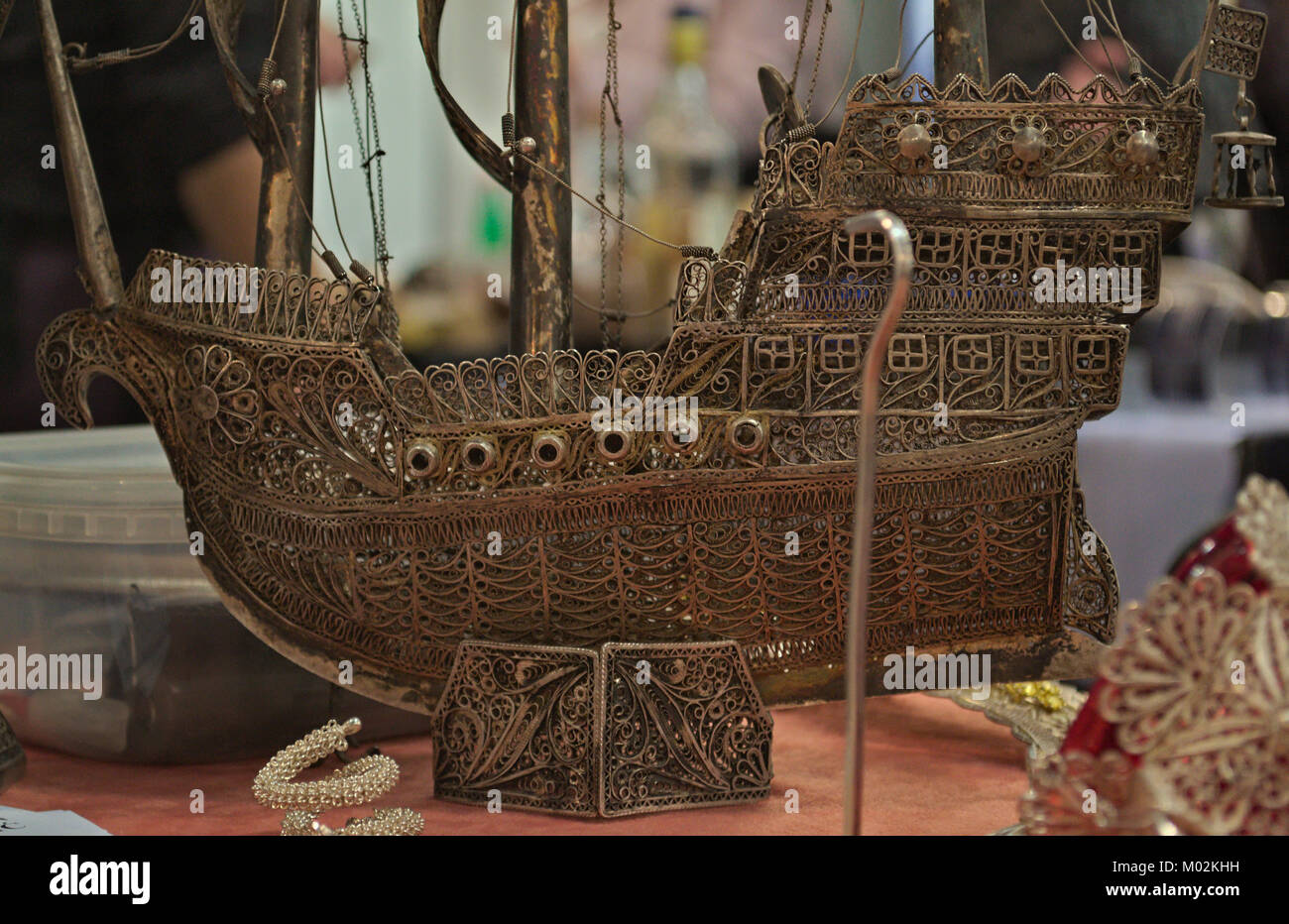 Model of ship made out of bronze Stock Photo Alamy