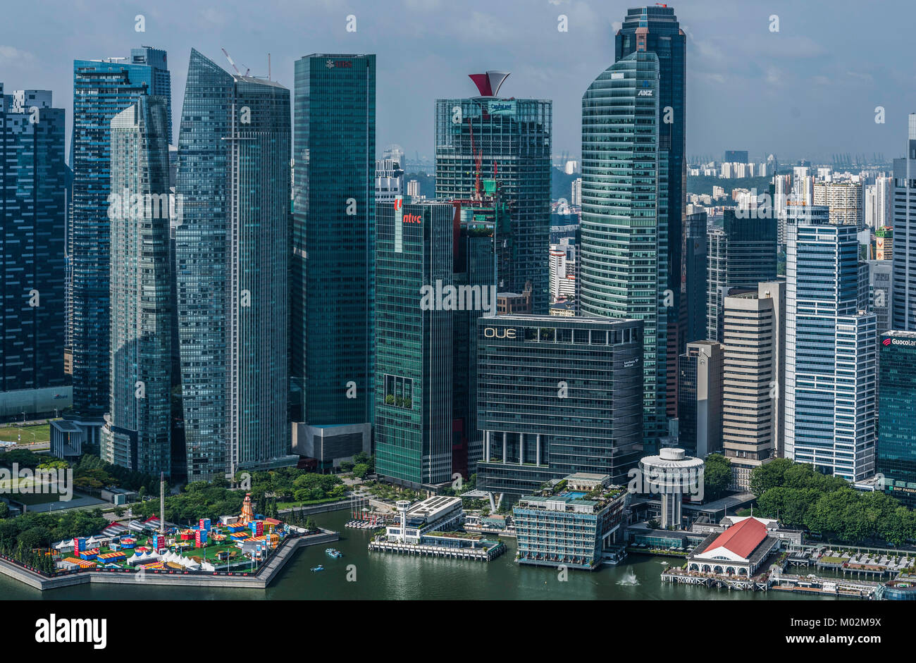 architecture of Downton Core seen from Marina Bay Sands Hotel, Marina Bay, Singapore Stock Photo