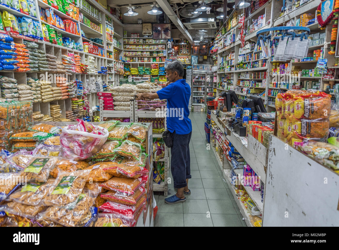 people in the streets of Little India, Singapore Stock Photo