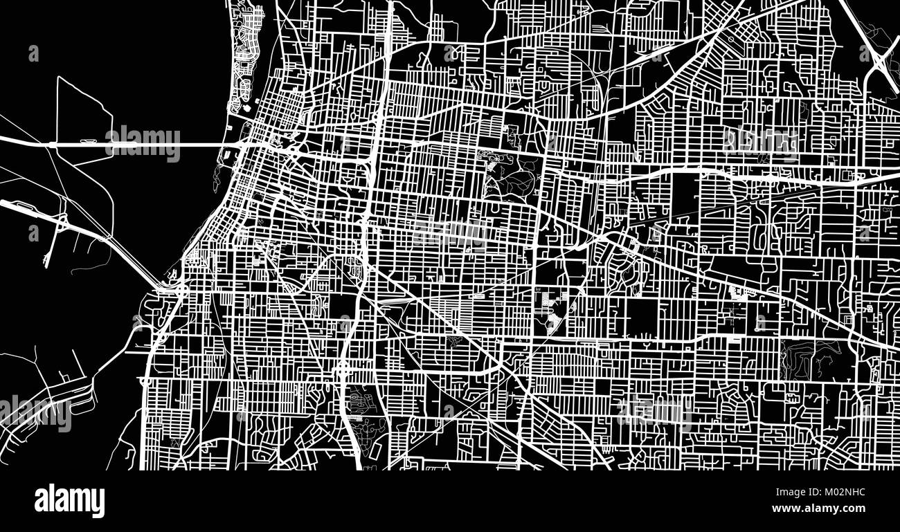 Urban vector city map of Memphis, Tennessee, USA Stock Vector