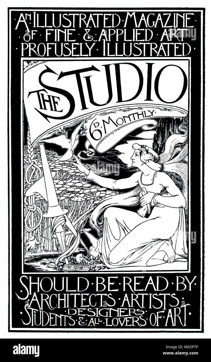 The Studio Magazine poster design by graphic artist Leon-Victor Solon, illustration, from 1893 The Studio an Illustrated Magazine of Fine and Applied  Stock Photo