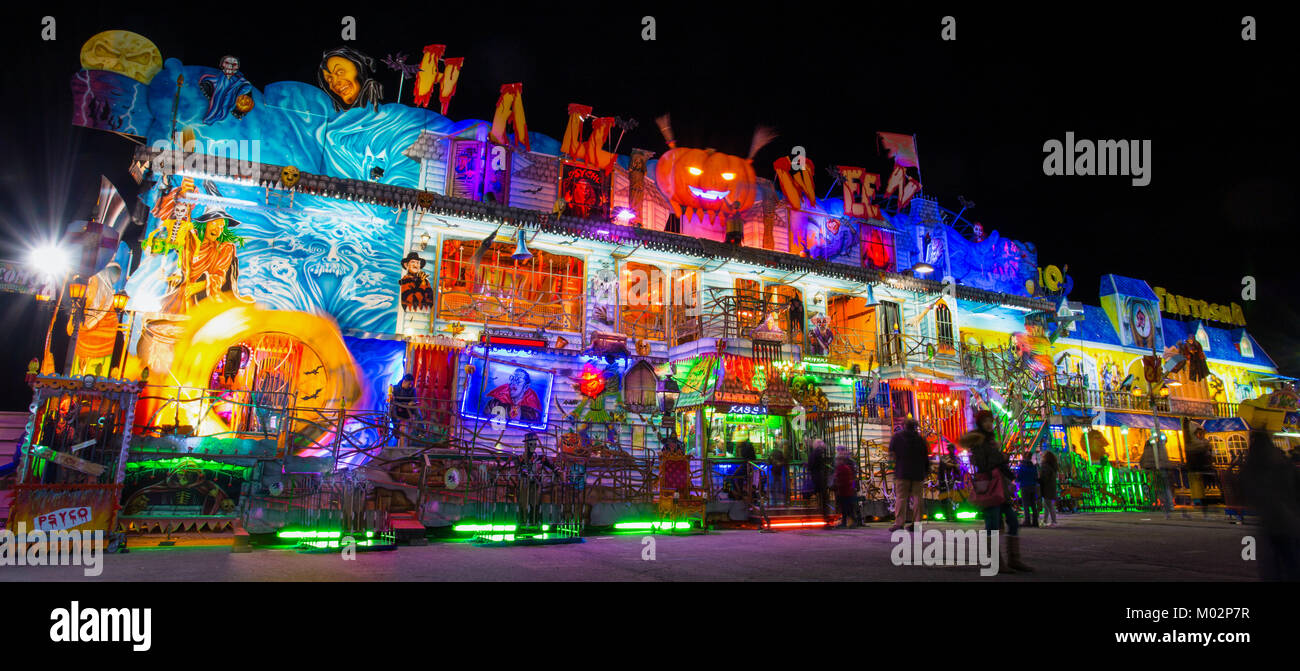 GENOA (GENOVA), ITALY, JANUARY 2, 2018 Luna park of Genoa, the