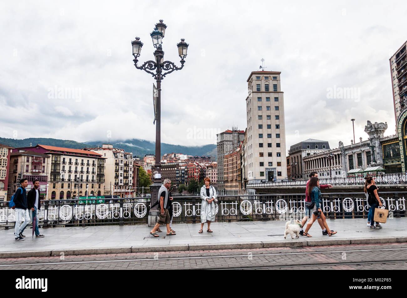 People walking in Bilbao, Basque Region, Spain Stock Photo