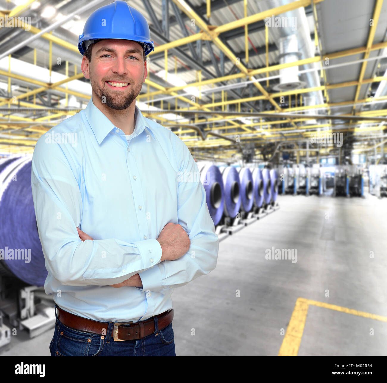 ingenieur works in the printing industry - production of daily newspapers in a large print shop Stock Photo