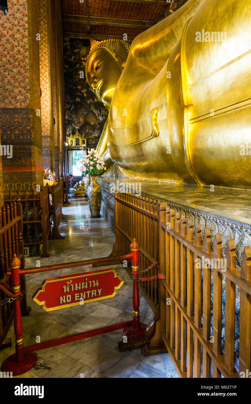 Asia,Thailand,Bangkok,Wat Pho temple,the reclining buddha Stock Photo