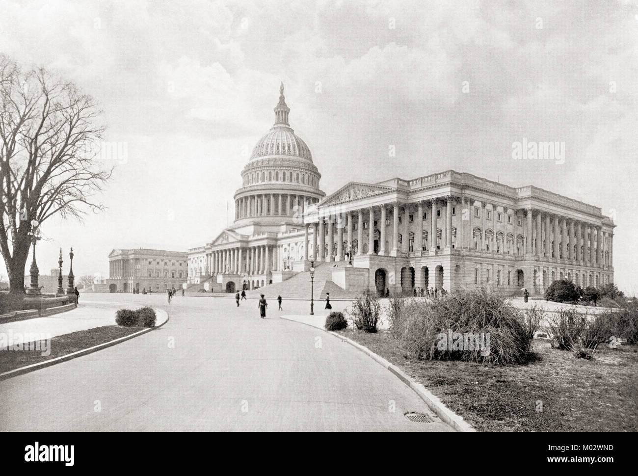 The United States Capitol, aka Capitol Building, Washington D.C., United States of America, seen here c.1911.  From The Wonders of the World, published c.1911. Stock Photo