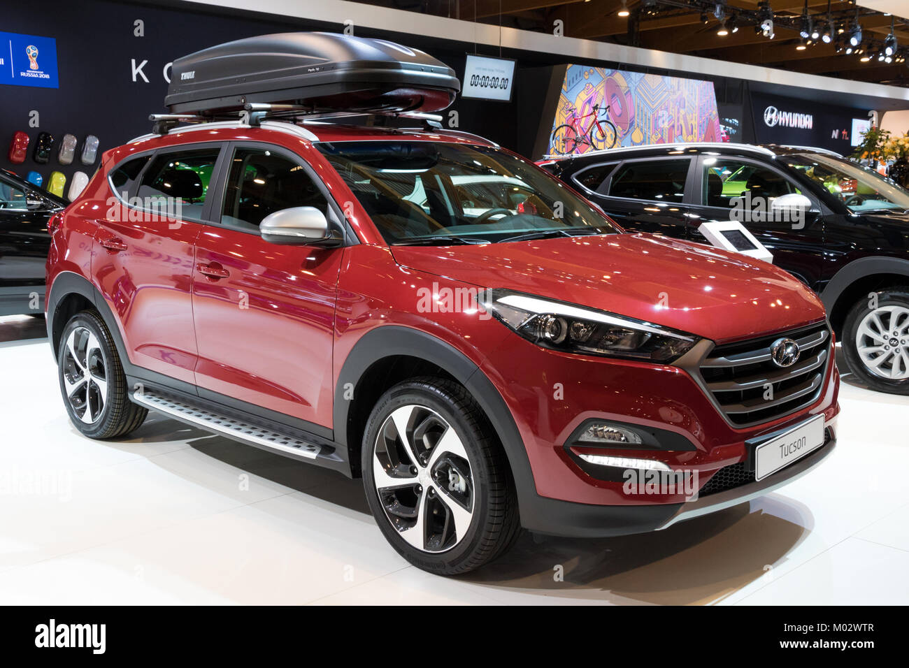 BRUSSELS - JAN 10, 2018: Hyundai Tucson compact crossover SUV car ...