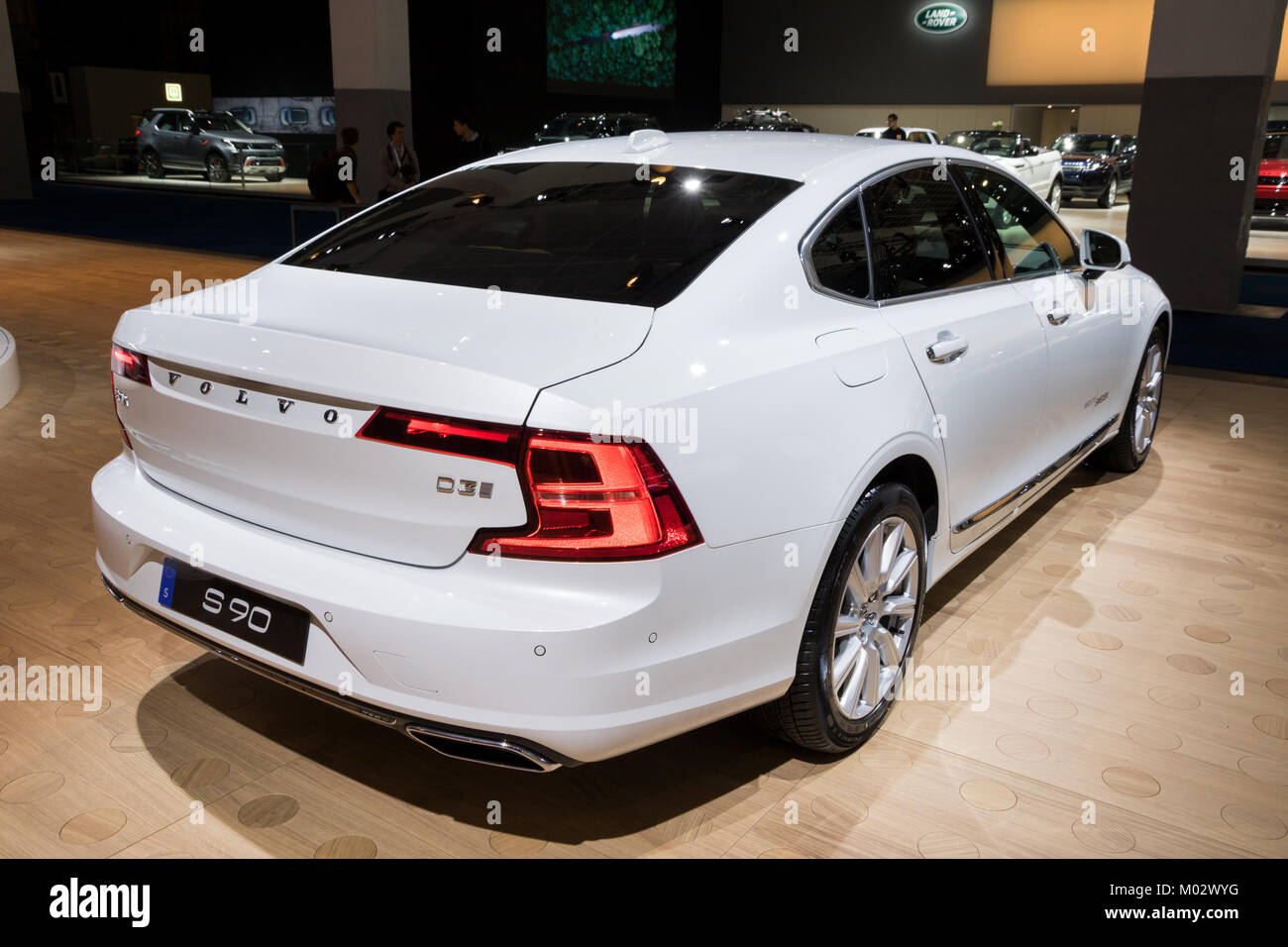 BRUSSELS - JAN 10, 2018: Volvo S90 car presented at the Brussels Motor Show. Stock Photo