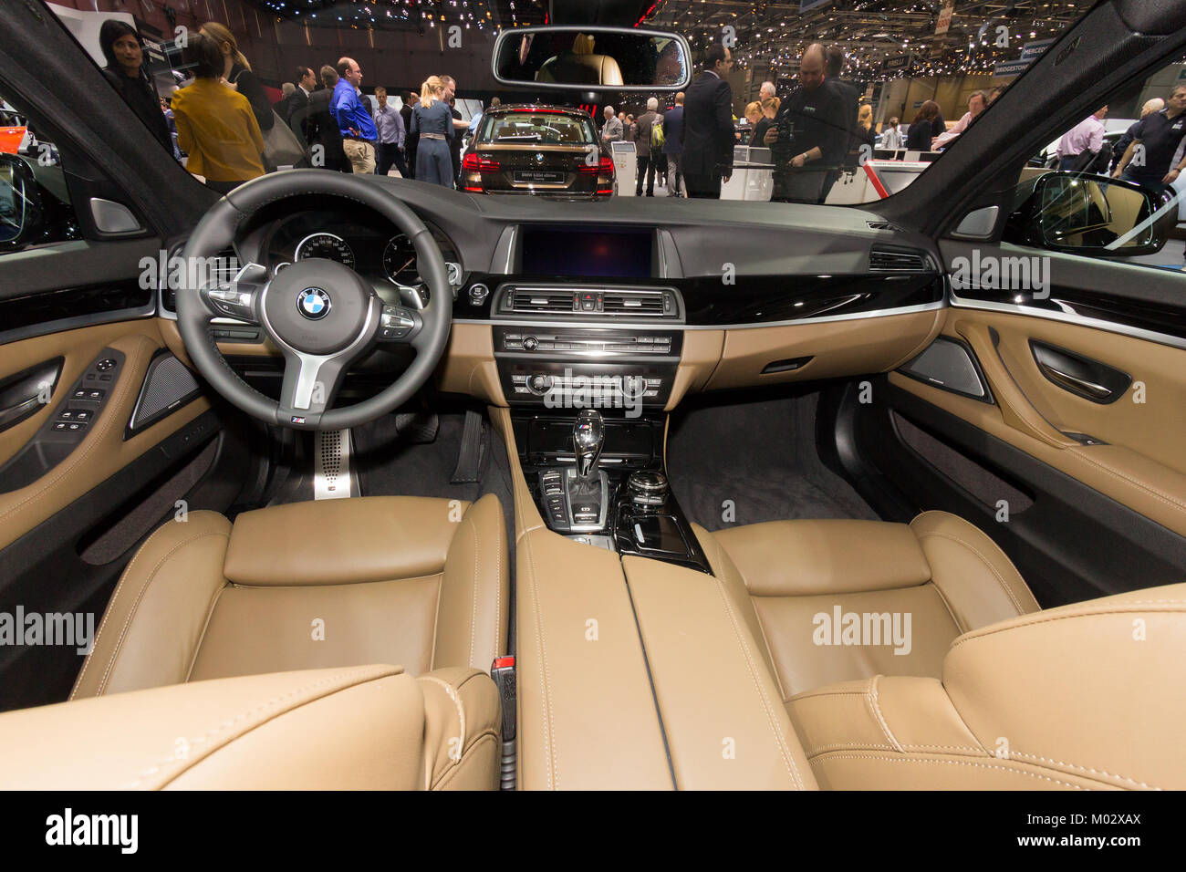 GENEVA, SWITZERLAND - MARCH 4, 2015: Interior of the BMW 530d xDrive  Touring at the 85th International Geneva Motor Show in Palexpo, Geneva  Stock Photo - Alamy