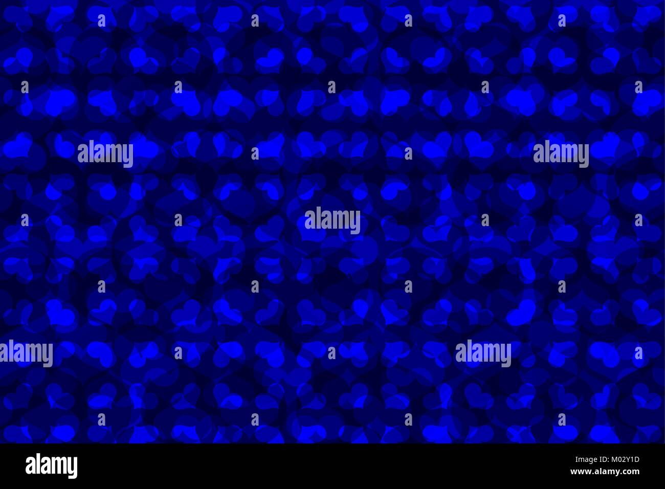 Blue heart vector pattern - blue pattern on a blue background Stock ...