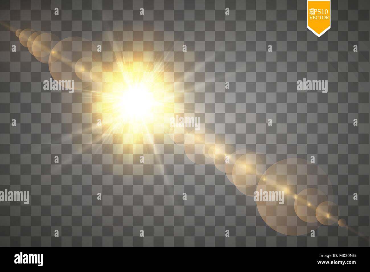 Sun Flash Design Vector transparent sunlight special lens flare light effect. Sun flash ...