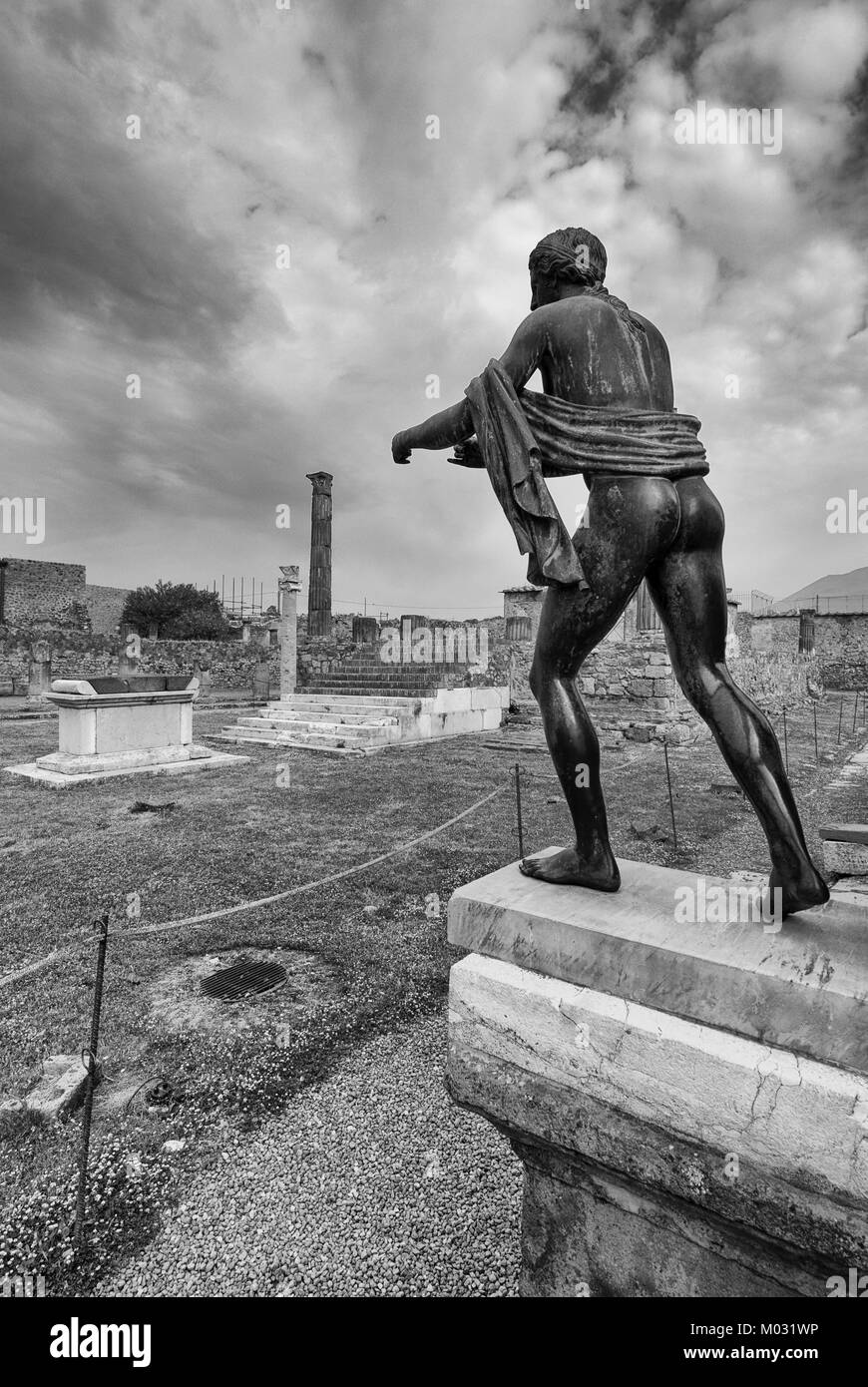 bronze of the god Apollo at Pompeii Stock Photo