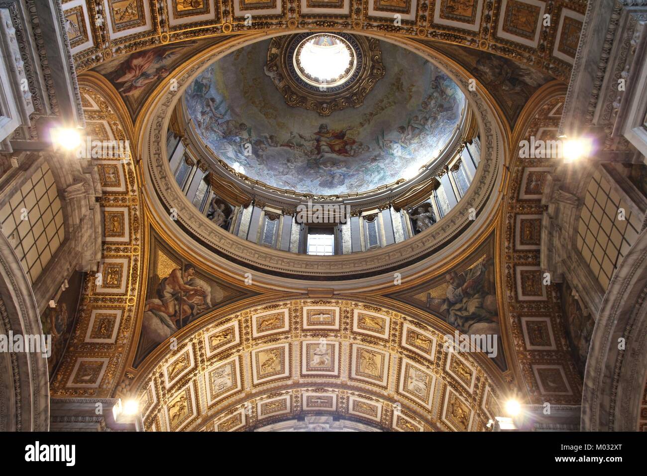 Baroque fresco on the ceiling of the basilica hi-res stock photography ...