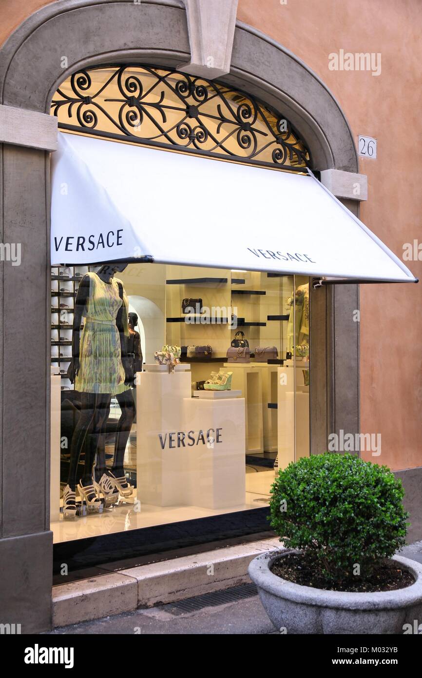 Versace shop store rome italy hi-res stock photography and images