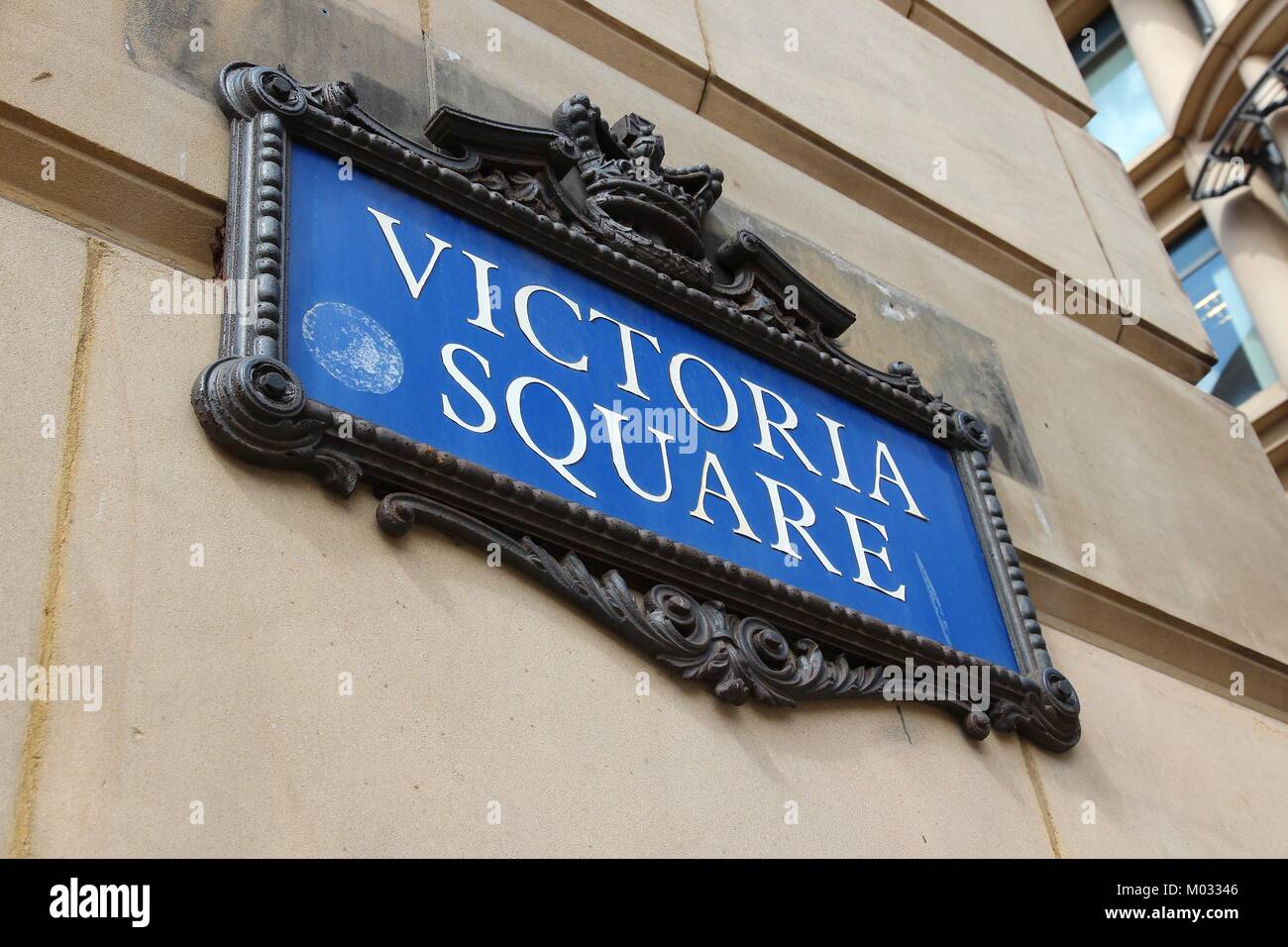 Birmingham - Victoria Square sign. West Midlands, England. Stock Photo