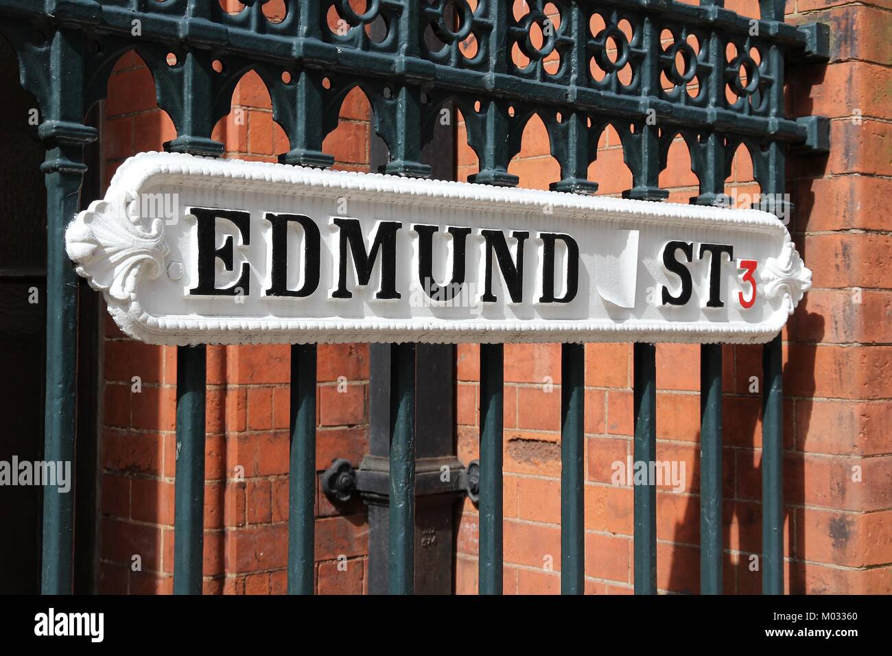 Birmingham - Edmund street sign. West Midlands, England. Stock Photo
