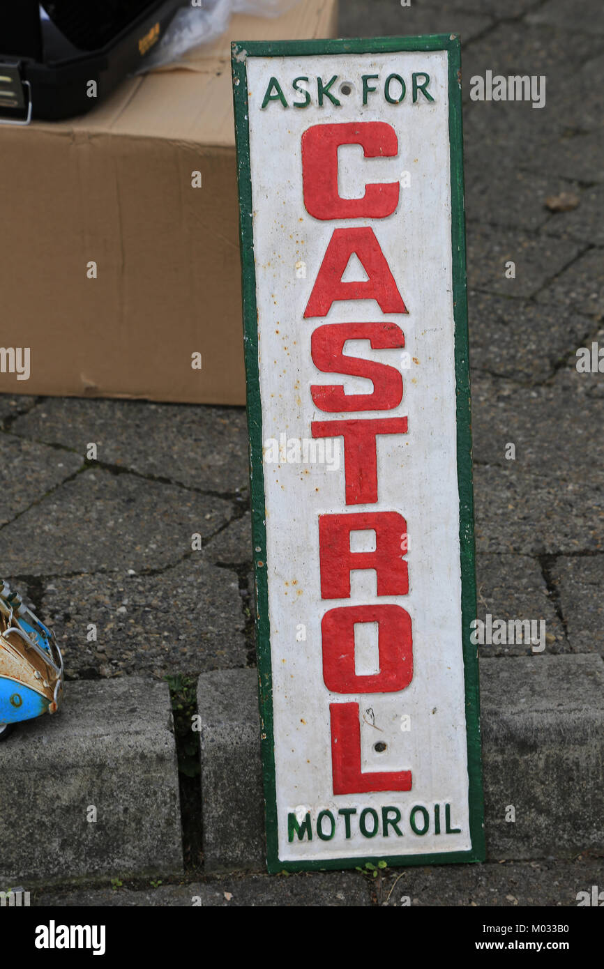 famous oil lubrication sign castrol motor oil Stock Photo