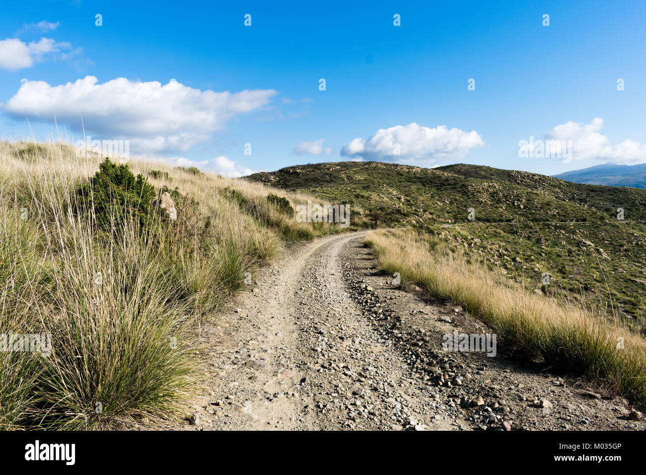 Dirt road on a hill, Cilento, Italy Stock Photo