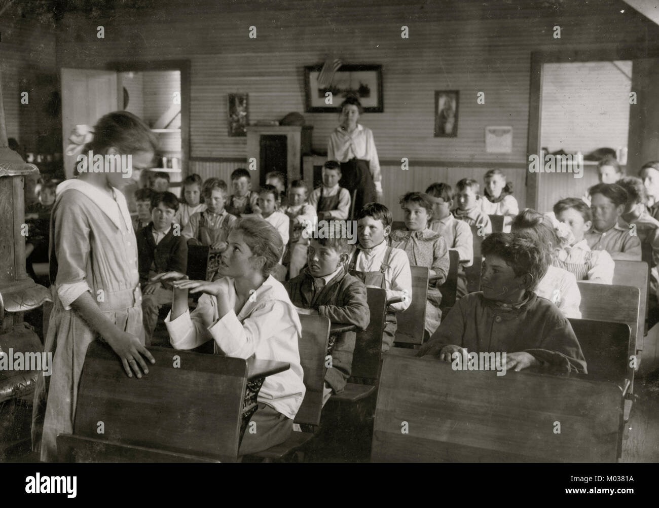 Daily inspection of teeth and finger nails. Stock Photo