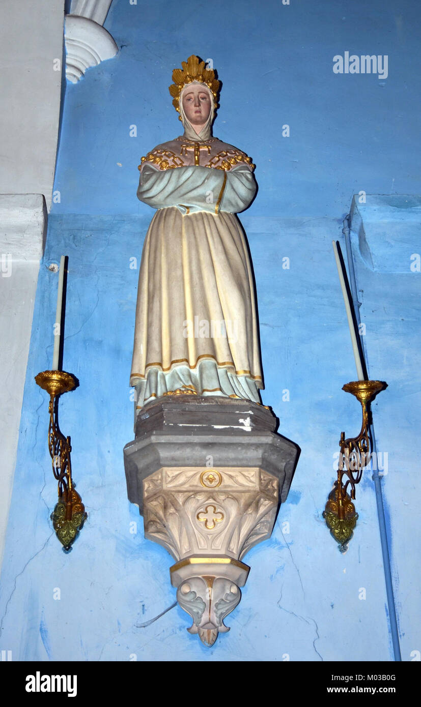 Bugarach Eglise Statue 26072014 Stock Photo
