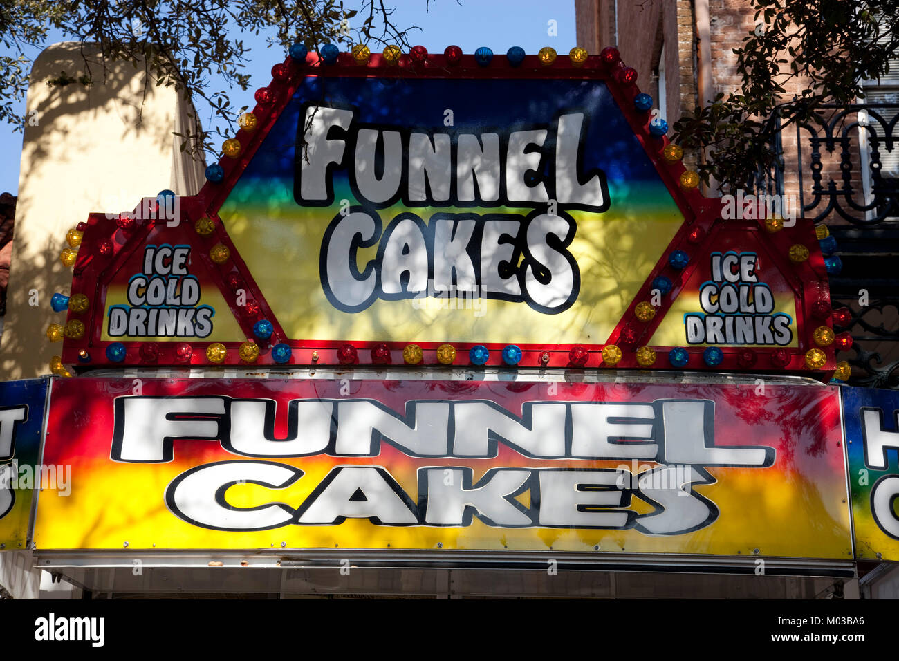 Funnel cakes for Mardi Gras celebration Stock Photo