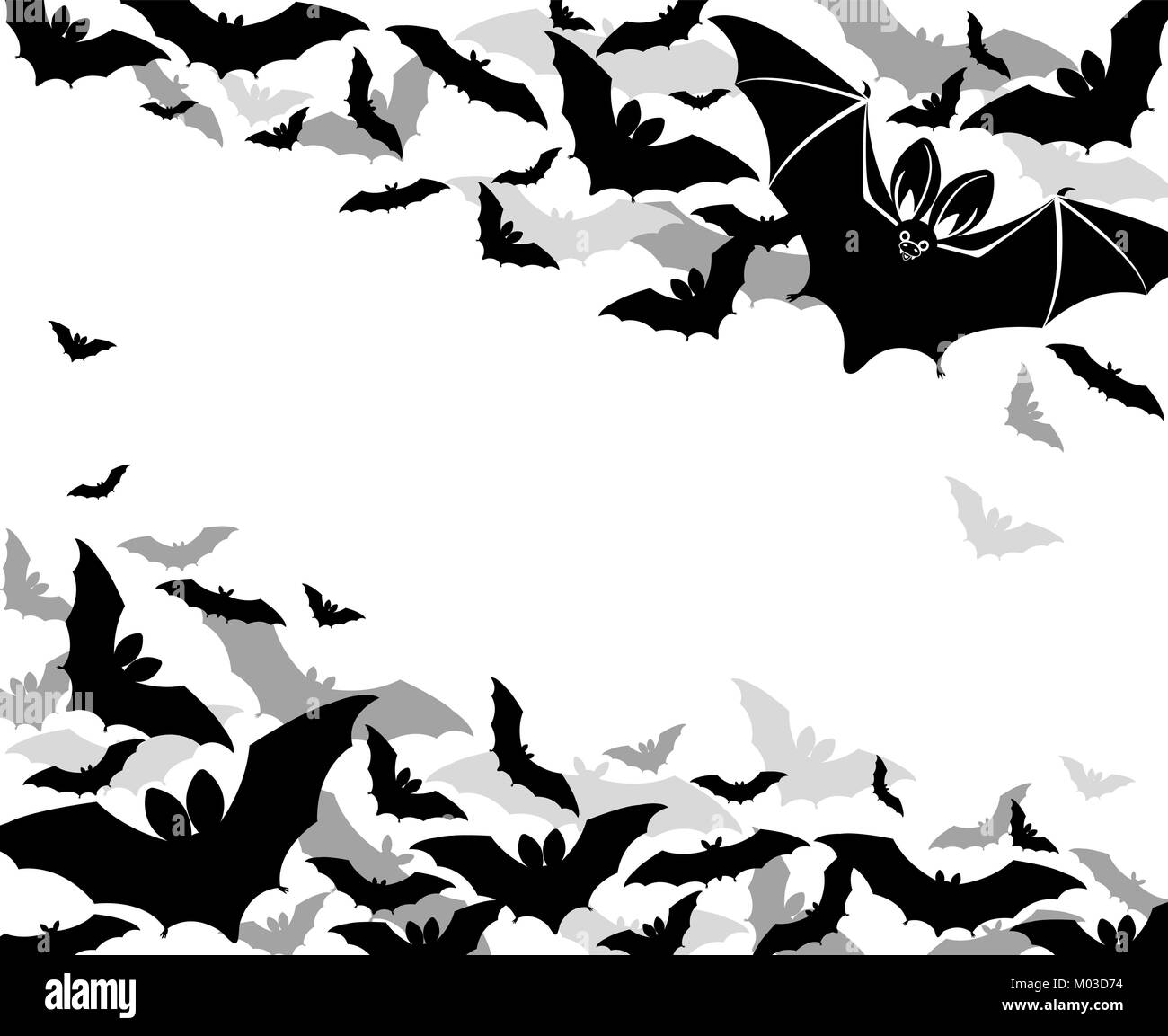 background with bats Halloween greetings Stock Vector