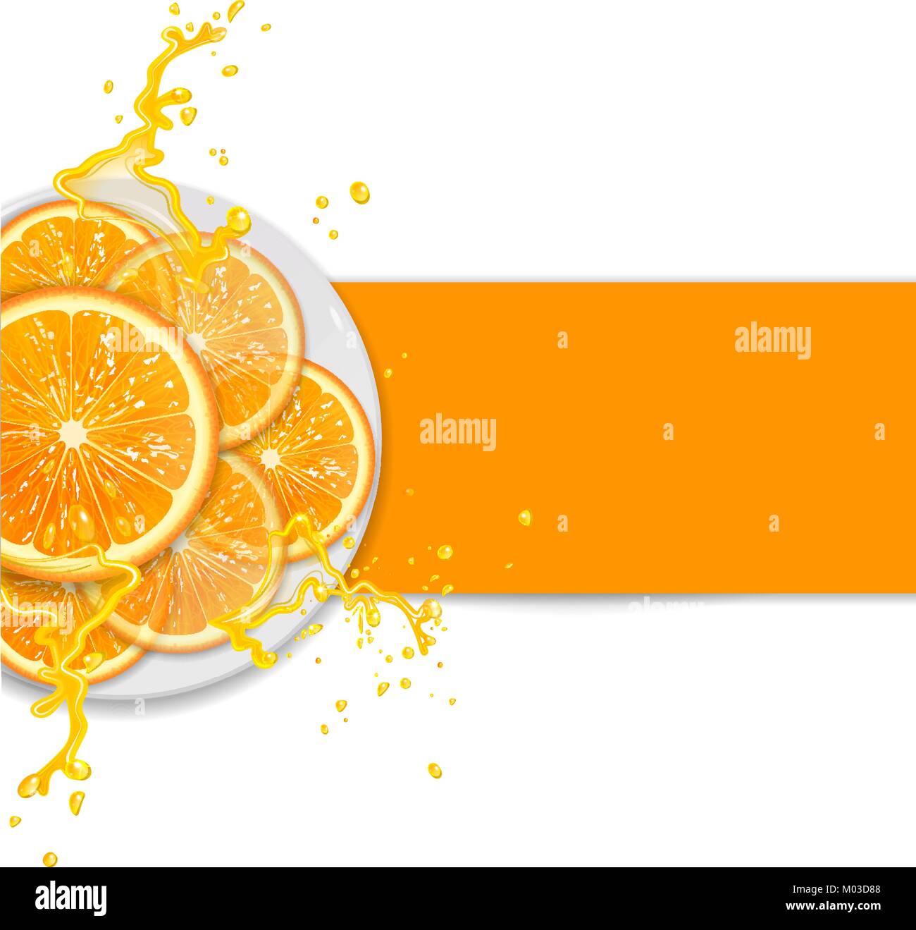 background with fresh orange on a plate Stock Vector Image & Art - Alamy