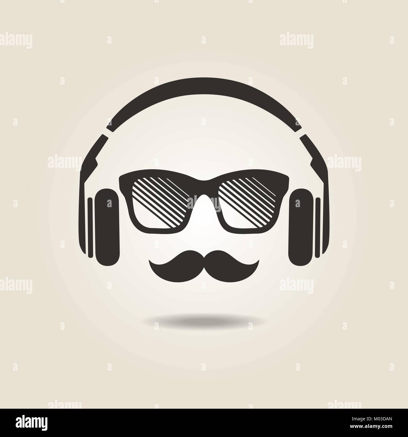 hipster style icon with headphones Stock Vector