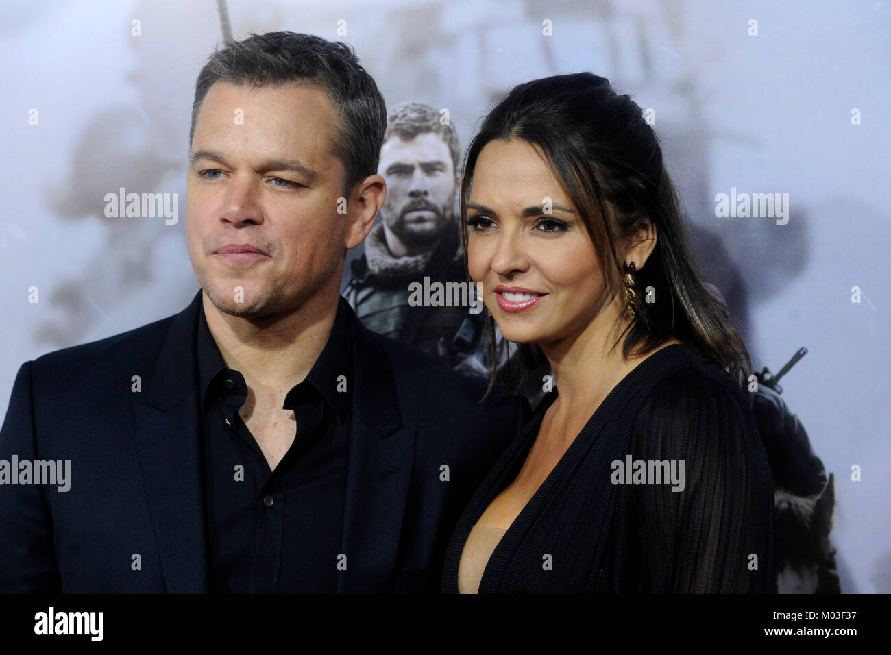 Matt Damon And His Wife Luciana Barroso Attend The 12 Strong