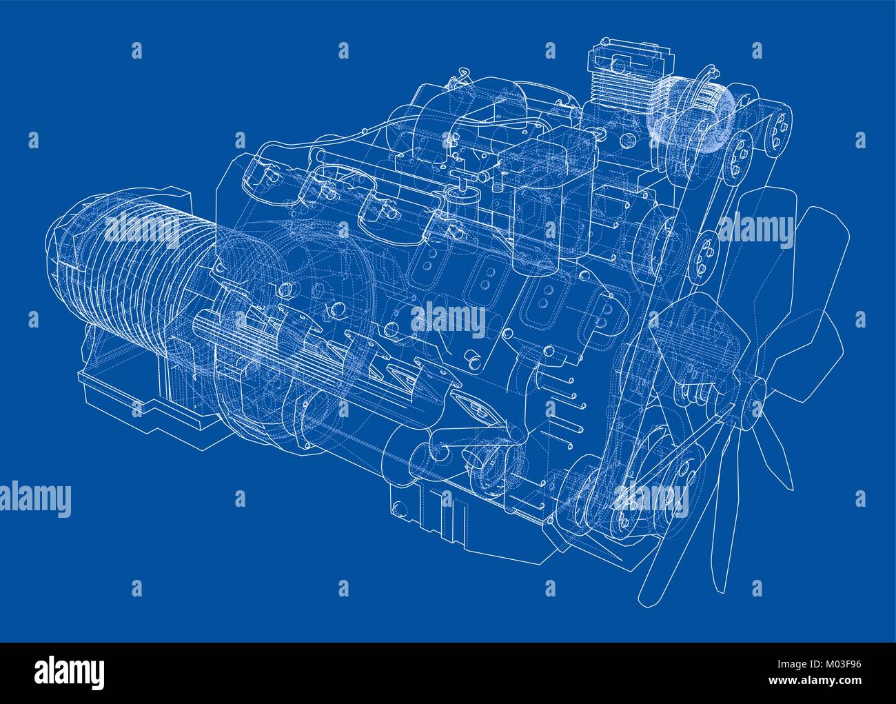 Car engine. Vector rendering of 3d Stock Vector Image & Art - Alamy