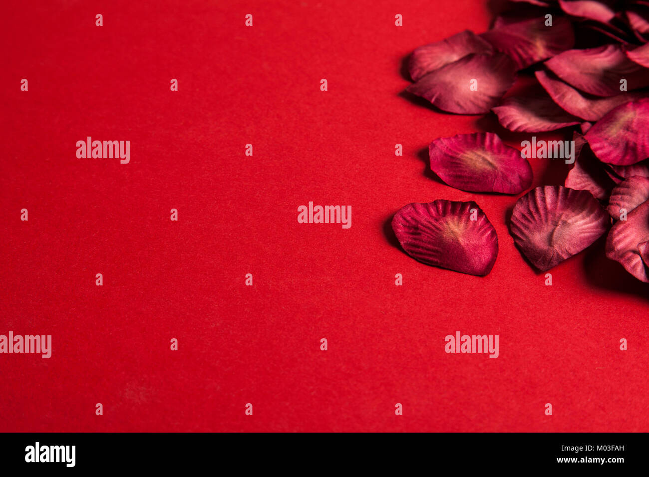 Red rose petals on a red background. Romantic valentines day background ...