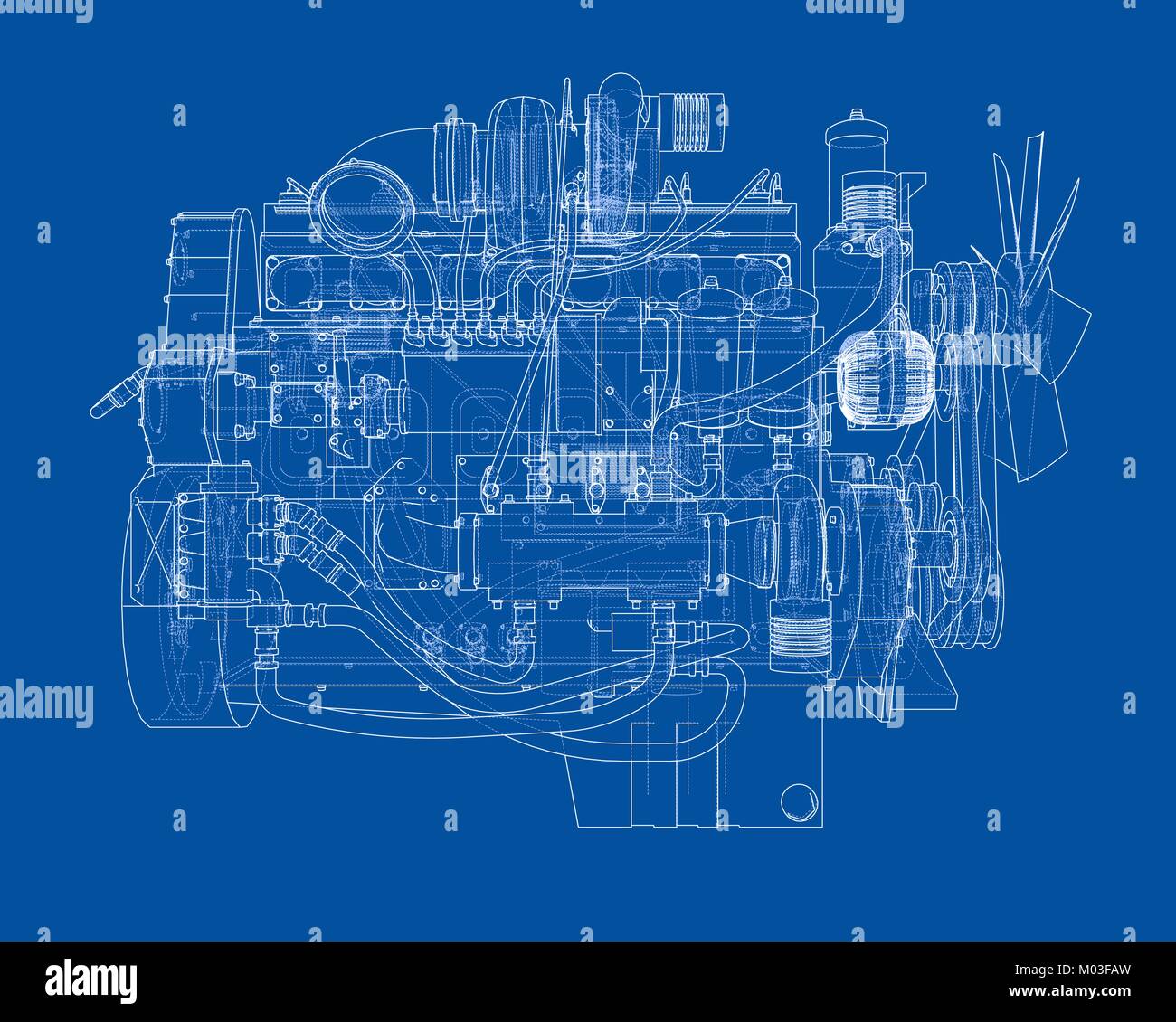 Car engine. Vector rendering of 3d Stock Vector Image & Art - Alamy