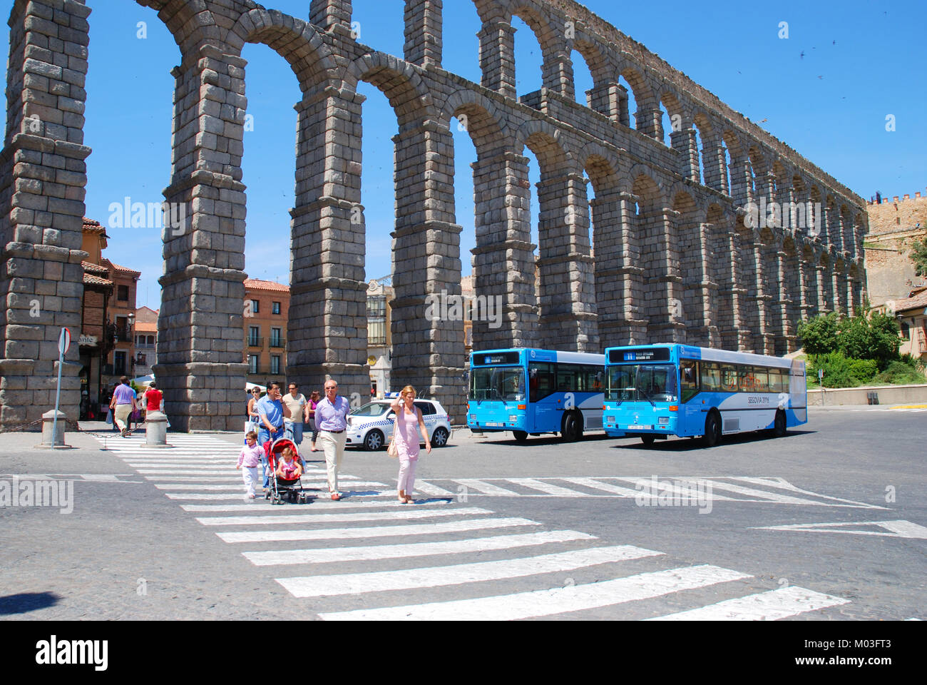 Roman Aqueduct. Segovia, Spain. Stock Photo
