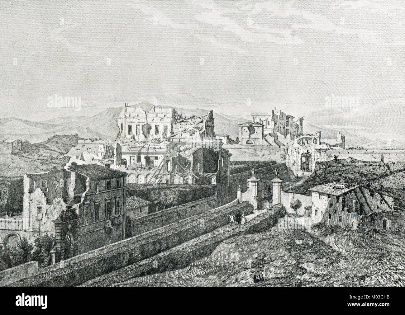 The Death Angle, view of the French from Corsini, defence of the Roman Republic of 1849 Stock Photo