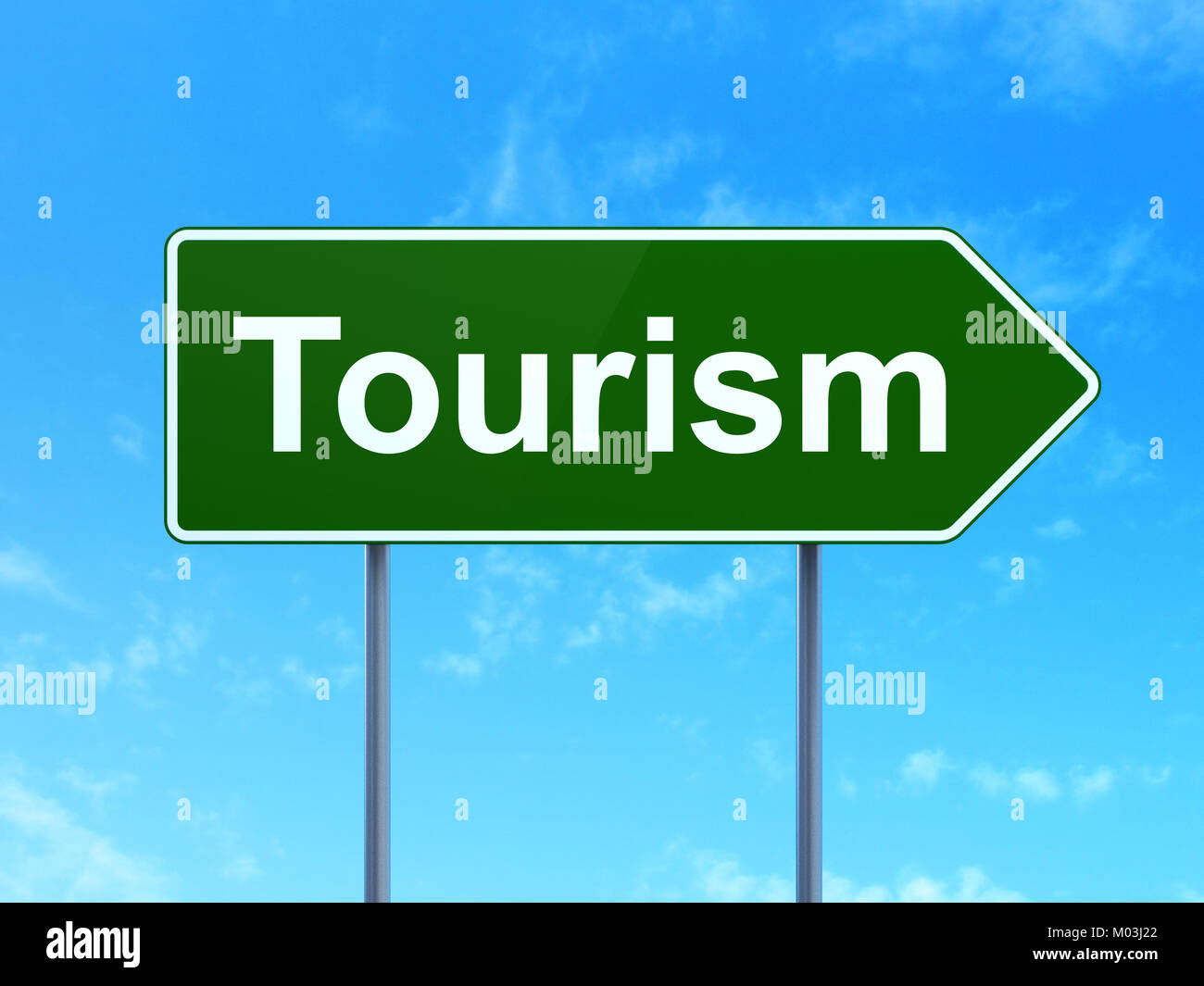 Travel concept: Tourism on road sign background Stock Photo - Alamy