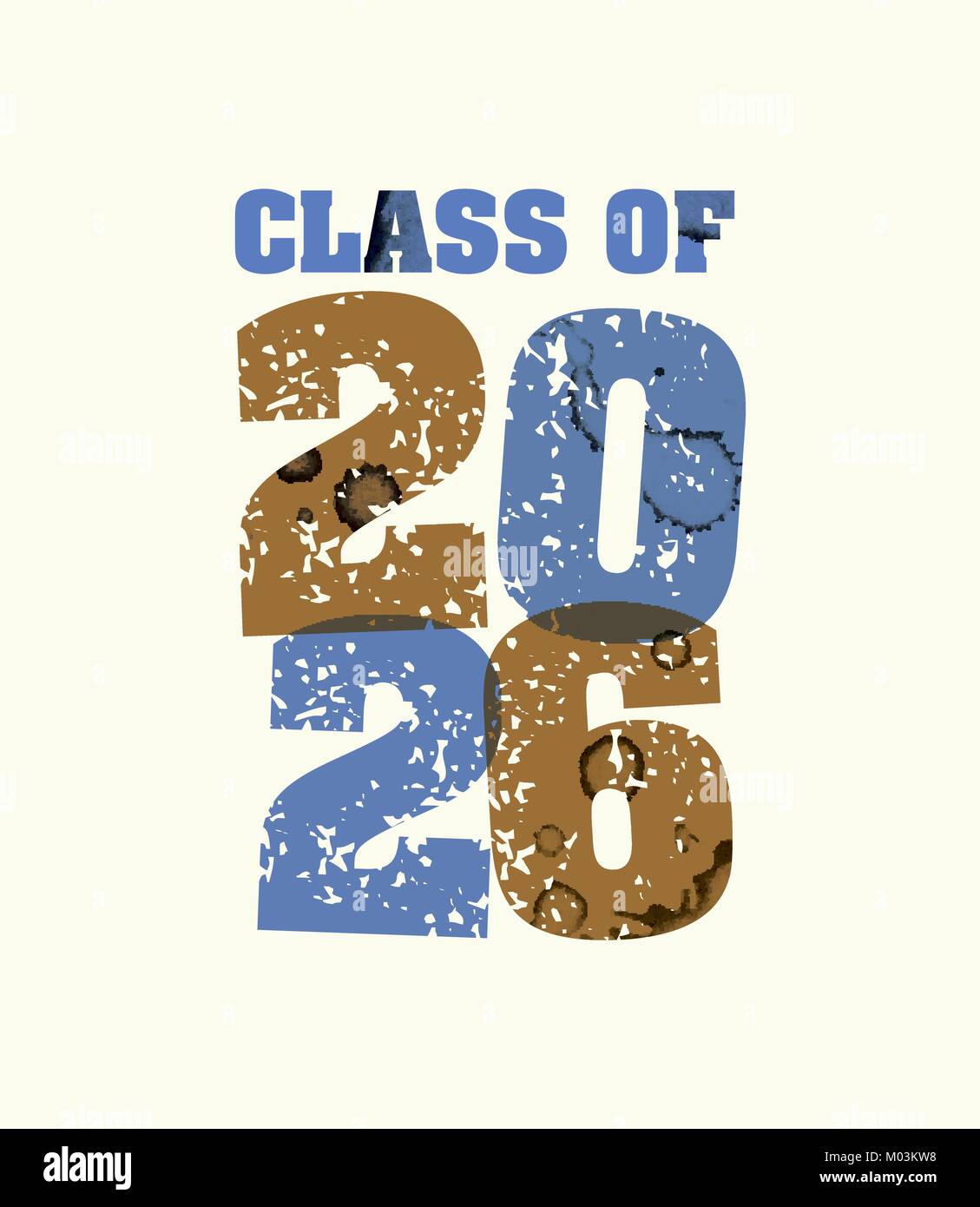 The words Class of 2026 concept printed in letterpress hand stamped