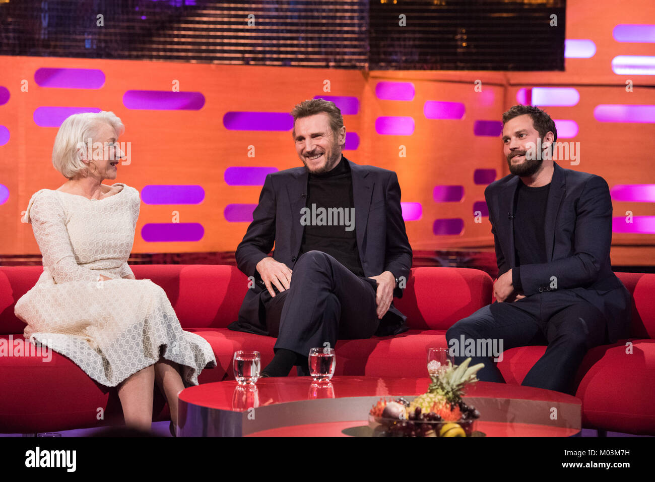 Helen Mirren and Liam Neeson and Jamie Dornan (right) during the