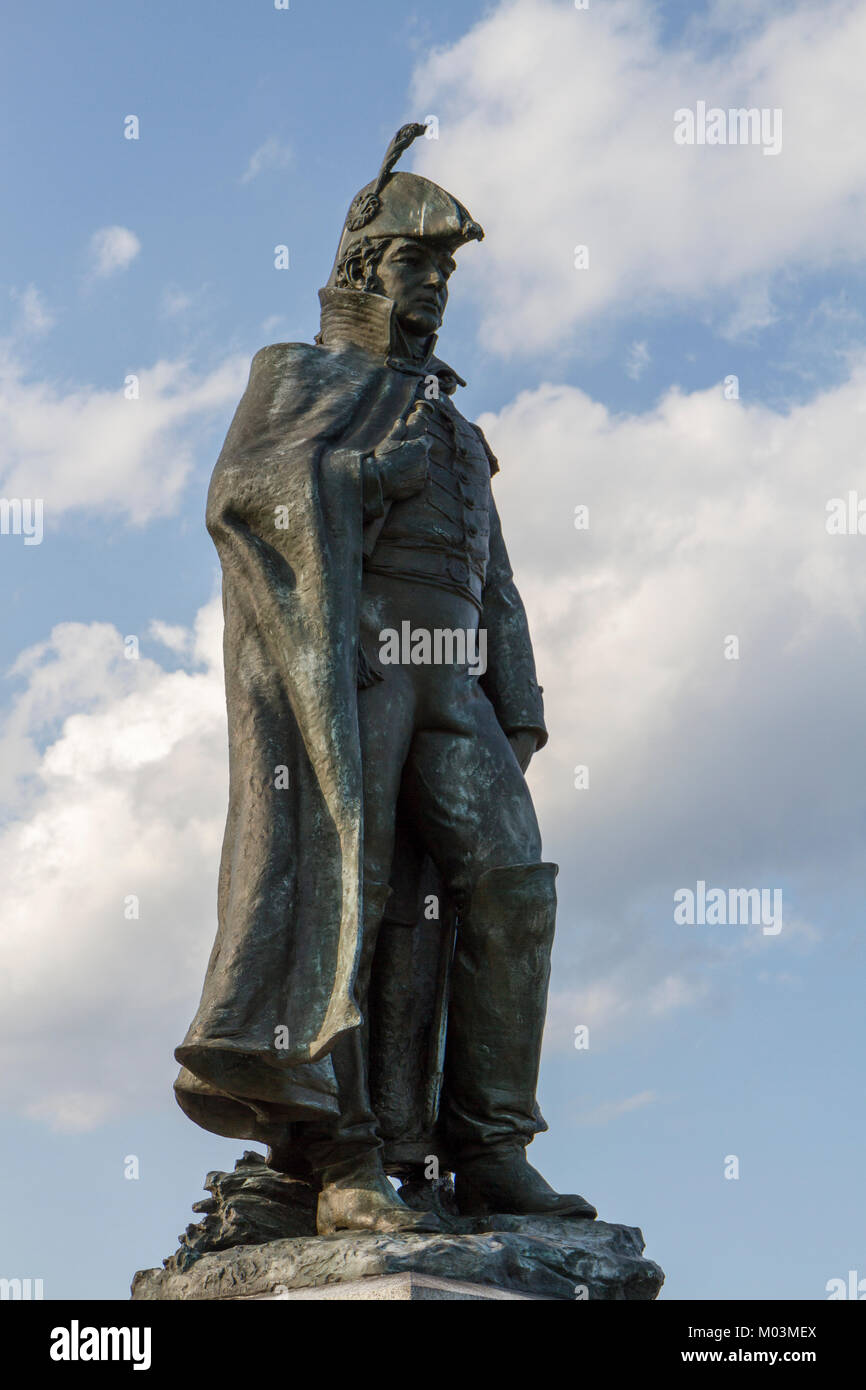 Statue of George Armistead, the commander of Fort McHenry during the Battle of Baltimore in the War of 1812, Fort McHenry, Baltimore, Maryland, USA. Stock Photo
