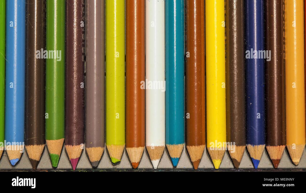Colorful Pastel Pencil Crayons Stock Photo
