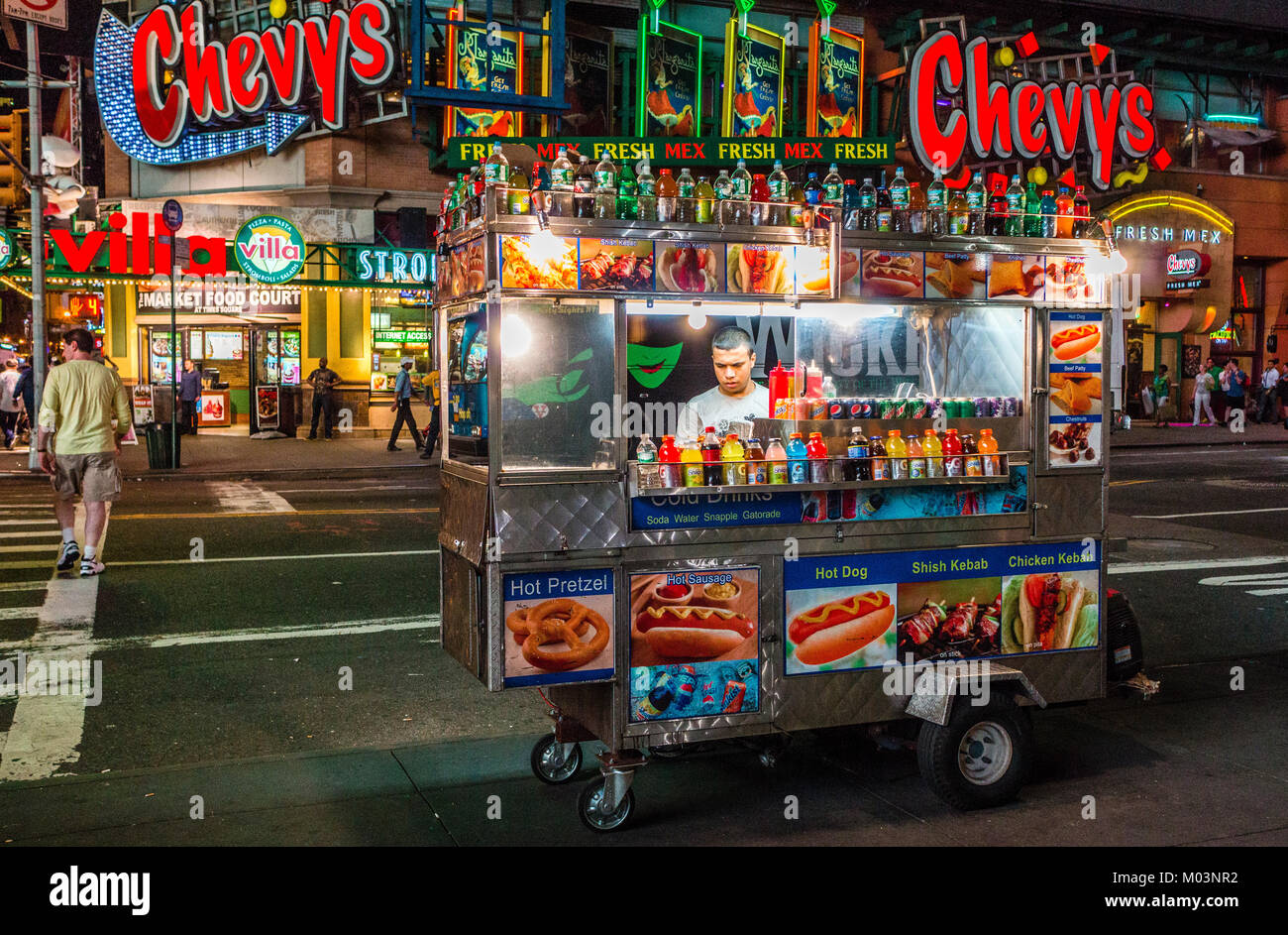 Hot Dog Stand Times Square Theater District Manhattan New York, New