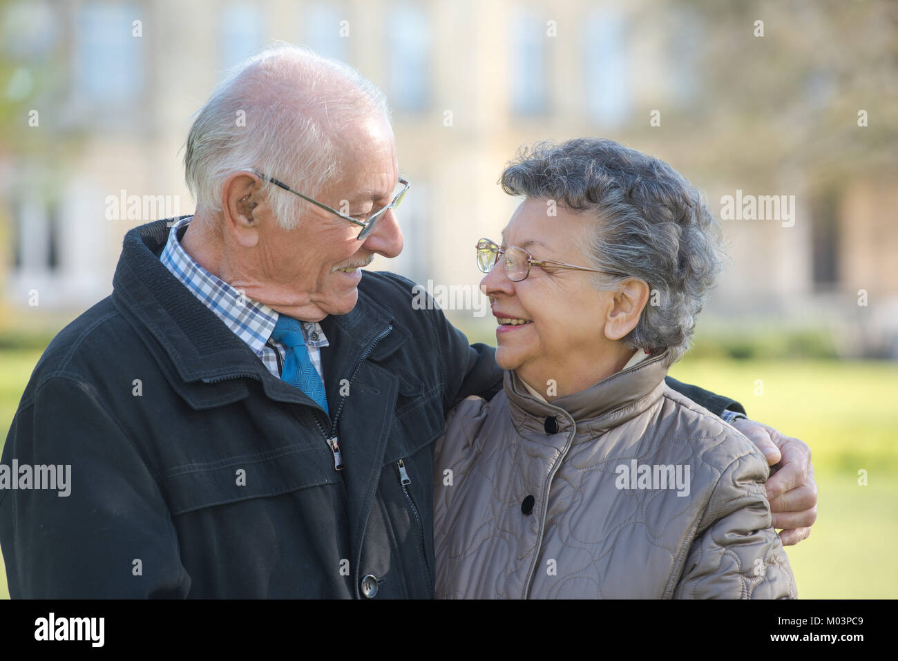 happy couple in the park Stock Photo - Alamy