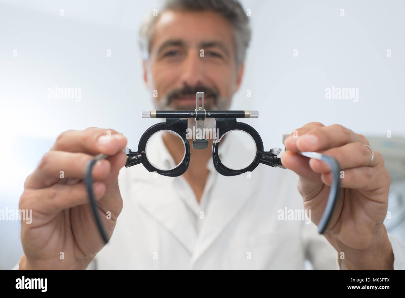 closeup of eye test glasses Stock Photo Alamy