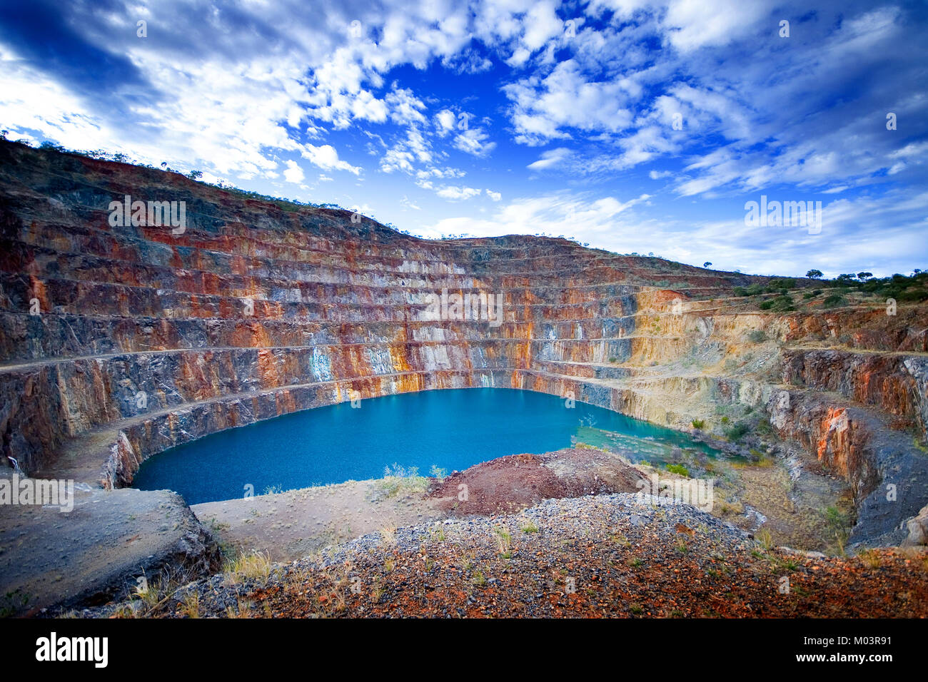 Australia, Queensland, abandoned Mary Kathleen Uranium Mine. in the Selwyn Range between Mount Isa and Cloncurry Stock Photo